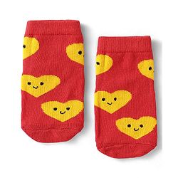 Cute Walk by Babyhug Knit Ankle Length Antibacterial Socks with Hearts Design Pack of 3 - Black Red & White