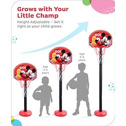 Disney Mickey Height Adjustable Shooting Basketball PlaySet for Kids|Play with Fun|Indoor and Outdoor Games for Kids