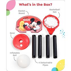 Disney Mickey Height Adjustable Shooting Basketball PlaySet for Kids|Play with Fun|Indoor and Outdoor Games for Kids