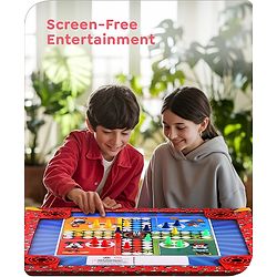 Babyhug Disney 2 in 1  Mickey Theme Carrom Board and Ludo|Multi Game - Family fun|20x20 inch|Carrom,Ludo|Compact for All Ages - Multicolor