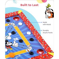 Babyhug Disney 2 in 1  Mickey Theme Carrom Board and Ludo|Multi Game - Family fun|20x20 inch|Carrom,Ludo|Compact for All Ages - Multicolor