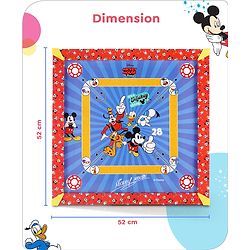 Babyhug Disney 2 in 1  Mickey Theme Carrom Board and Ludo|Multi Game - Family fun|20x20 inch|Carrom,Ludo|Compact for All Ages - Multicolor
