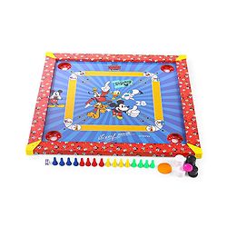 Babyhug Disney 2 in 1  Mickey Theme Carrom Board and Ludo|Multi Game - Family fun|20x20 inch|Carrom,Ludo|Compact for All Ages - Multicolor