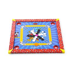 Babyhug Disney 2 in 1  Mickey Theme Carrom Board and Ludo|Multi Game - Family fun|20x20 inch|Carrom,Ludo|Compact for All Ages - Multicolor