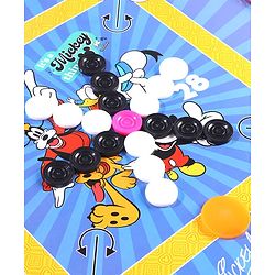 Babyhug Disney 2 in 1  Mickey Theme Carrom Board and Ludo|Multi Game - Family fun|20x20 inch|Carrom,Ludo|Compact for All Ages - Multicolor
