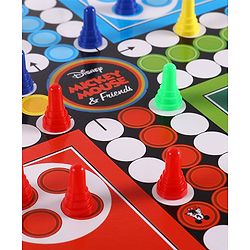 Babyhug Disney 2 in 1  Mickey Theme Carrom Board and Ludo|Multi Game - Family fun|20x20 inch|Carrom,Ludo|Compact for All Ages - Multicolor