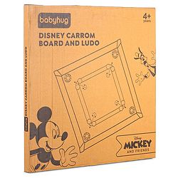 Babyhug Disney 2 in 1  Mickey Theme Carrom Board and Ludo|Multi Game - Family fun|20x20 inch|Carrom,Ludo|Compact for All Ages - Multicolor