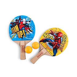 Babyhug Marvel Spiderman Wooden Table Tennis Trainer Toy Ping Pong Paddle Set for Kids|Portable Activity And Exercise Sports Toy with 2 Balls and 2 Wooden Rackets