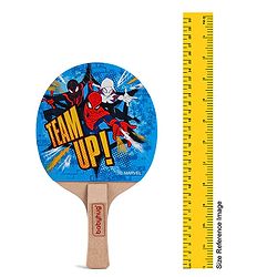 Babyhug Marvel Spiderman Wooden Table Tennis Trainer Toy Ping Pong Paddle Set for Kids|Portable Activity And Exercise Sports Toy with 2 Balls and 2 Wooden Rackets
