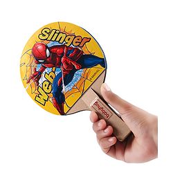 Babyhug Marvel Spiderman Wooden Table Tennis Trainer Toy Ping Pong Paddle Set for Kids|Portable Activity And Exercise Sports Toy with 2 Balls and 2 Wooden Rackets