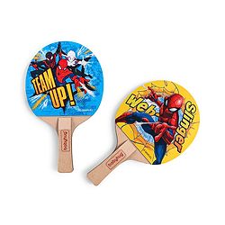 Babyhug Marvel Spiderman Wooden Table Tennis Trainer Toy Ping Pong Paddle Set for Kids|Portable Activity And Exercise Sports Toy with 2 Balls and 2 Wooden Rackets