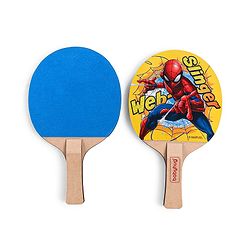 Babyhug Marvel Spiderman Wooden Table Tennis Trainer Toy Ping Pong Paddle Set for Kids|Portable Activity And Exercise Sports Toy with 2 Balls and 2 Wooden Rackets