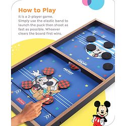 Babyhug Disney Mickey & Friends Theme 3 in 1 Fastest Finger Game |Improves Hand eye Co-ordination| Learning and Educational Toy| Family Board Game with Sling Puck Board,Ludo Snake & Ladder|Indoor Toys & Games for Kids.