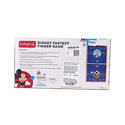 Babyhug Disney Mickey & Friends Theme 3 in 1 Fastest Finger Game |Improves Hand eye Co-ordination| Learning and Educational Toy| Family Board Game with Sling Puck Board,Ludo Snake & Ladder|Indoor Toys & Games for Kids.