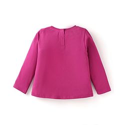 Babyhug Disney Single Jersey Knit Full Sleeves Night Suit with Aristocats Marie Print - Dark Pink