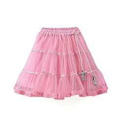 Babyhug  Sleeveless Net Embroidered Lehenga Choli and Dupatta Set- Pink