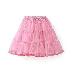 Babyhug  Sleeveless Net Embroidered Lehenga Choli and Dupatta Set- Pink