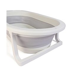 Babyhug Foldable Bath Tub With Printed Cushion - Grey