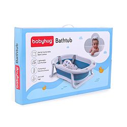 Babyhug Foldable Bath Tub With Printed Cushion - Grey