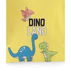 Babyhug Cotton Knit Full Sleeves Night Suit With Dino Print - Yellow