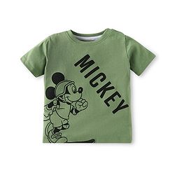 Babyhug Disney Single Jersey Knit Half Sleeves T-Shirt & Shorts Set With Mickey Mouse Graphics - Green