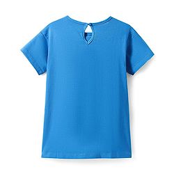 Babyhug Disney Cotton Knit Half Sleeves Dress with Minnie Mouse Graphics & Collar Detailing - Blue