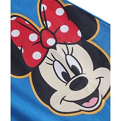Babyhug Disney Cotton Knit Half Sleeves Dress with Minnie Mouse Graphics & Collar Detailing - Blue