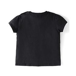 Babyhug Disney Cotton Knit Half Sleeves T-Shirt & Shorts Set With Minnie & Friends Graphics - Black