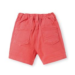 Babyhug Washed Denim Mid Thigh Shorts With Stretch - Coral