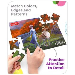 Babyhug Disney 96 pcs 4 in 1 Frozen Princess Jigsaw Puzzle |Montessori Learning and Educational Puzzle for 2-4 Years Kids| Pre-School and Early Learning Gifting Toy| BIS Certified
