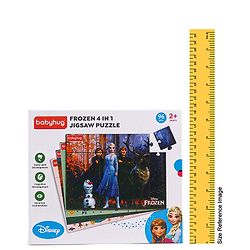 Babyhug Disney 96 pcs 4 in 1 Frozen Princess Jigsaw Puzzle |Montessori Learning and Educational Puzzle for 2-4 Years Kids| Pre-School and Early Learning Gifting Toy| BIS Certified