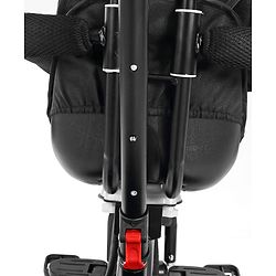 Babyhug Hermes Glider Plug & Play Trike with 360° Rotatable Seat & Parental Handle with Canopy Rubber Wheels & Storage Baskets with Bell - Black