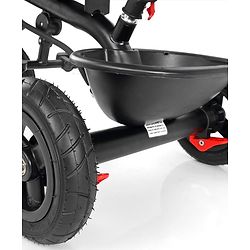 Babyhug Hermes Glider Plug & Play Trike with 360° Rotatable Seat & Parental Handle with Canopy Rubber Wheels & Storage Baskets with Bell - Black