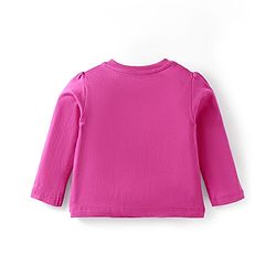 Babyhug Cotton Knit Full Sleeves Night Suit With Butterfly & Text Print - Pink