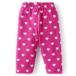 Babyhug Cotton Knit Full Sleeves Night Suit With Butterfly & Text Print - Pink