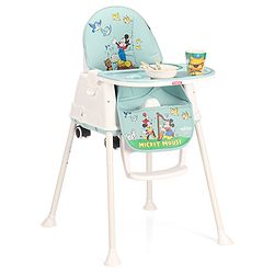 Babyhug Disney 3 in 1 Comfy High Chair With Mickey & Friends Retro Theme Print - Sky Blue
