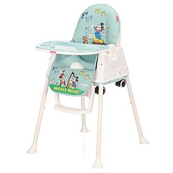 Babyhug Disney 3 in 1 Comfy High Chair With Mickey & Friends Retro Theme Print - Sky Blue