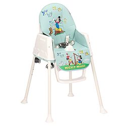 Babyhug Disney 3 in 1 Comfy High Chair With Mickey & Friends Retro Theme Print - Sky Blue