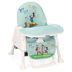 Babyhug Disney 3 in 1 Comfy High Chair With Mickey & Friends Retro Theme Print - Sky Blue