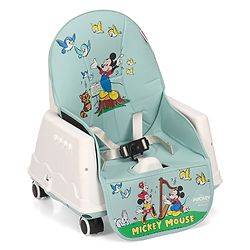 Babyhug Disney 3 in 1 Comfy High Chair With Mickey & Friends Retro Theme Print - Sky Blue