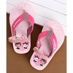 Cute Walk by Babyhug Flip Flops With Cartoon Print & Backstrap Closure - Pink