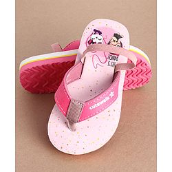 Cute Walk by Babyhug Flip Flops With Cartoon Print & Backstrap Closure  - Pink