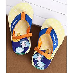 Cute Walk by Babyhug Flip Flops With Turtle Print & Backstrap Closure - Blue