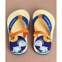 Cute Walk by Babyhug Flip Flops With Turtle Print & Backstrap Closure - Blue