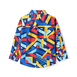 Babyhug Cotton Woven Full Sleeves Abstract Printed Shirt - Navy Blue