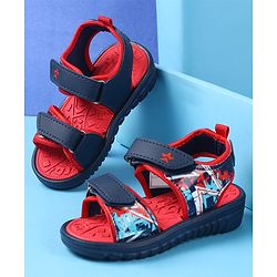 Cute Walk by Babyhug Velcro Closure Sandals with  Print - Navy Blue