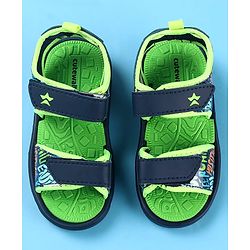 Cute Walk by Babyhug Velcro Closure Sandals with Text Print - Green