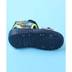 Cute Walk by Babyhug Velcro Closure Sandals with Text Print - Green
