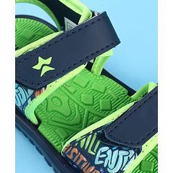 Cute Walk by Babyhug Velcro Closure Sandals with Text Print - Green