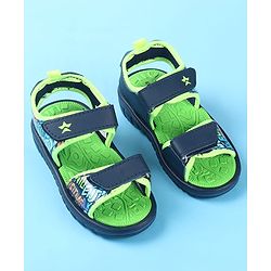 Cute Walk by Babyhug Velcro Closure Sandals with Text Print - Green